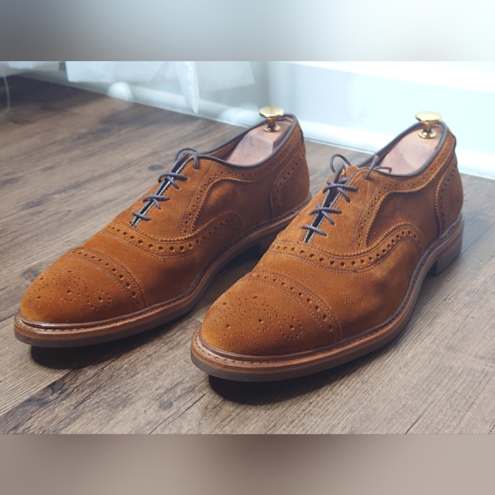 Allen Edmonds Strandmok Cinnamon Brown Suede 10D NWB